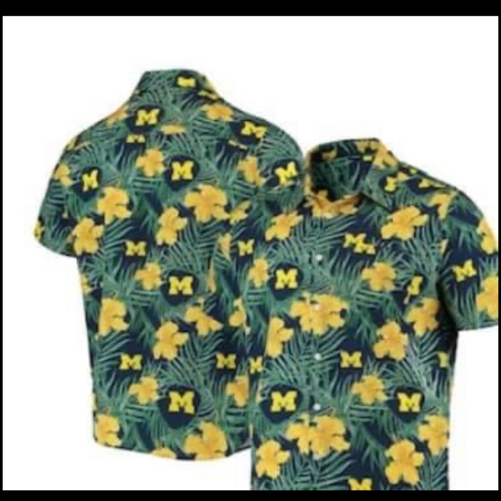 University of Michigan Hawaiian Shirt 2xl NWT
